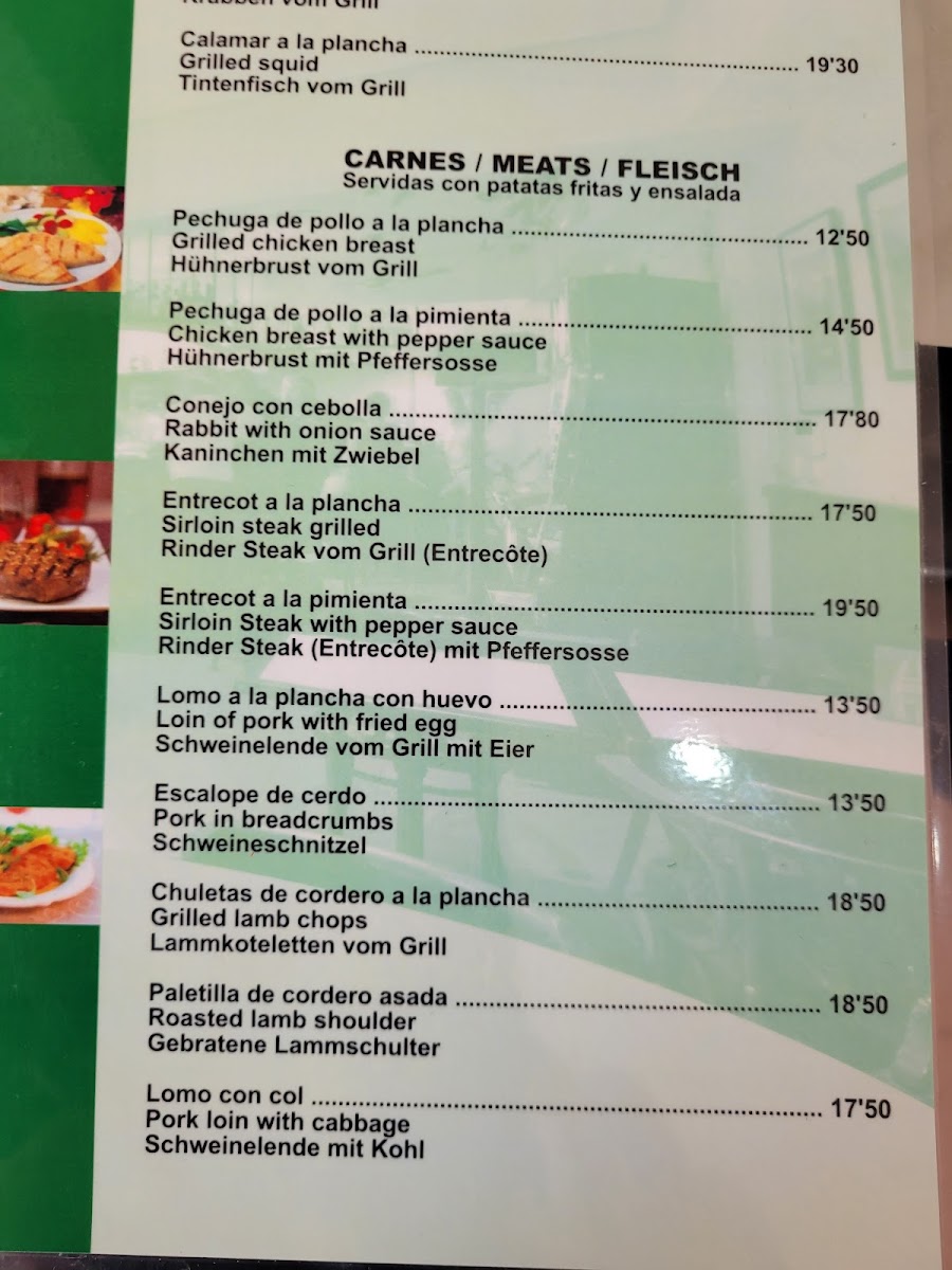Cafeteria Miralls Photo Menu 2