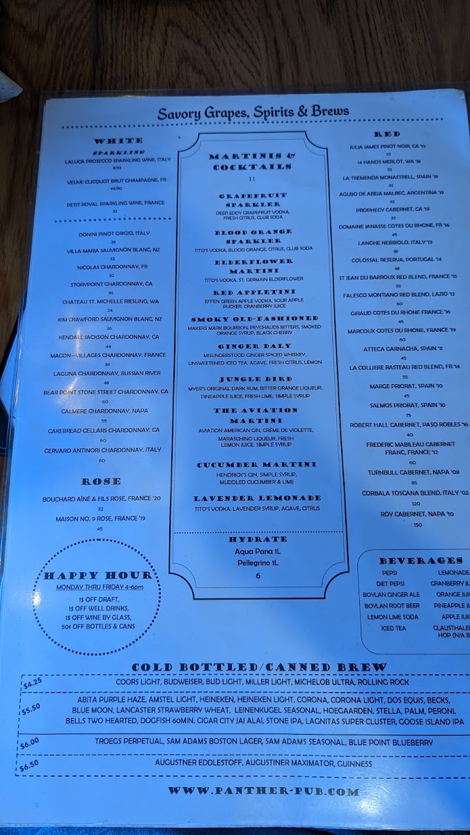Panther Pub Photo Menu 4