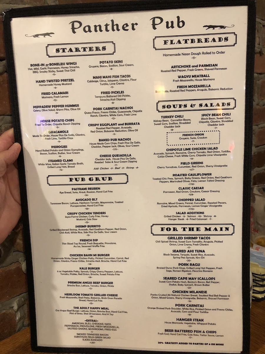 Panther Pub Photo Menu 5