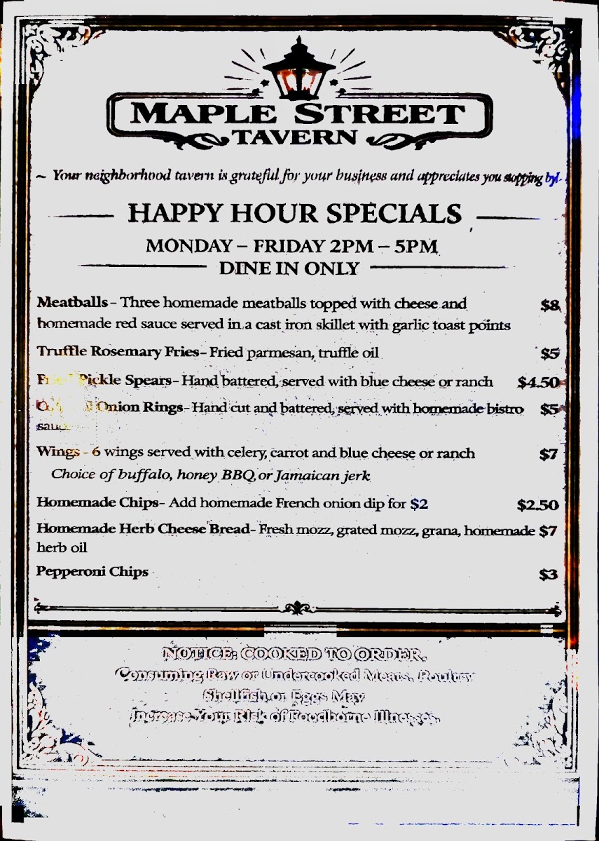 Maple Street Tavern Photo Menu 4