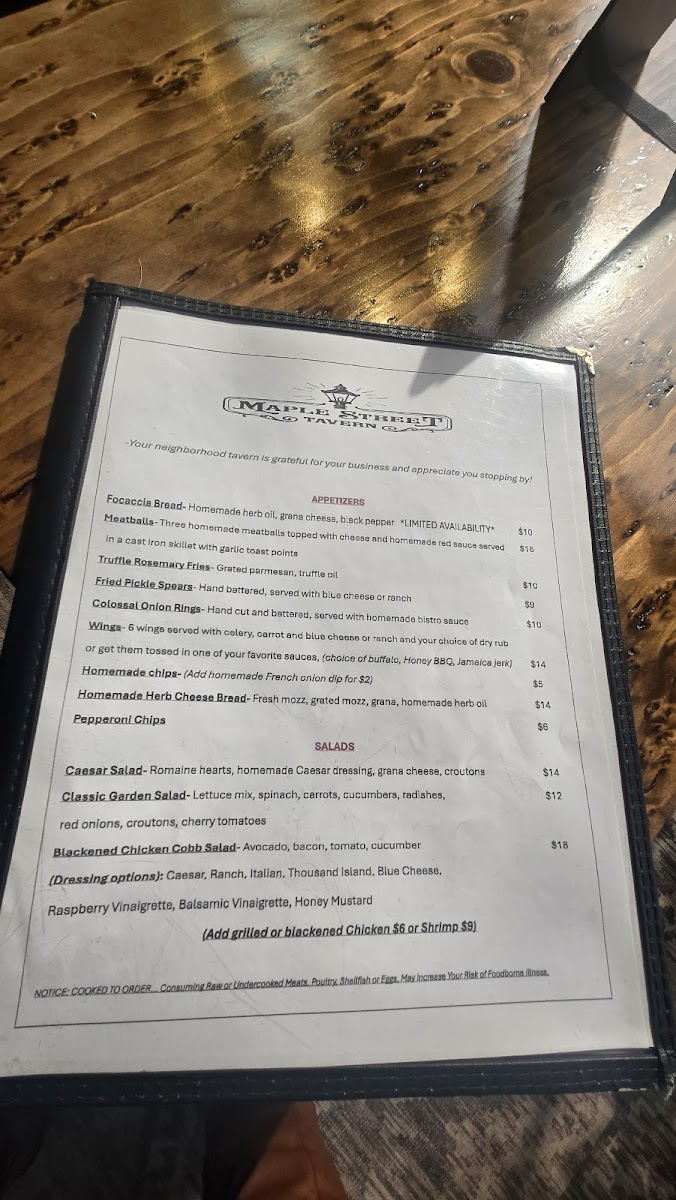 Maple Street Tavern Photo Menu 6