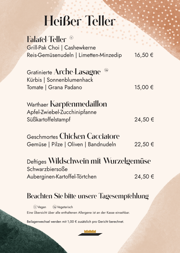Restaurant Arche Photo Menu 1
