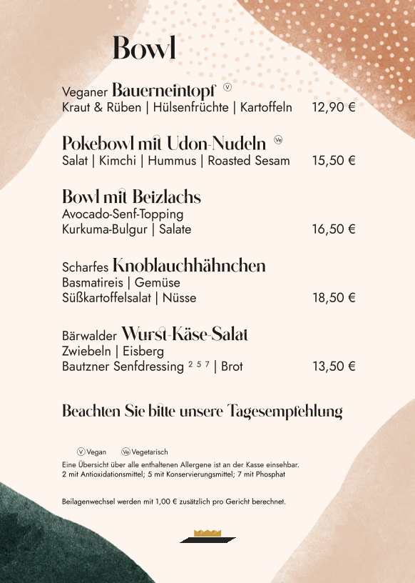 Restaurant Arche Photo Menu 2