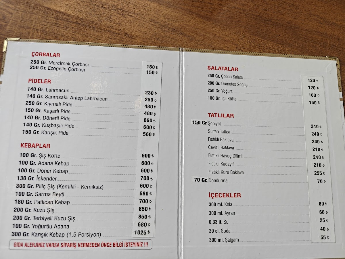 Duveroglu Photo Menu 1
