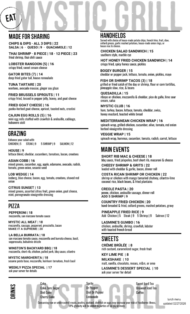 Mystic Grill Photo Menu 1