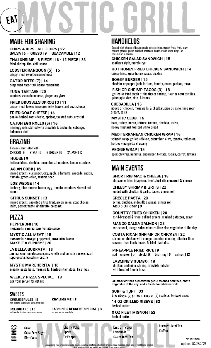 Mystic Grill Photo Menu 2
