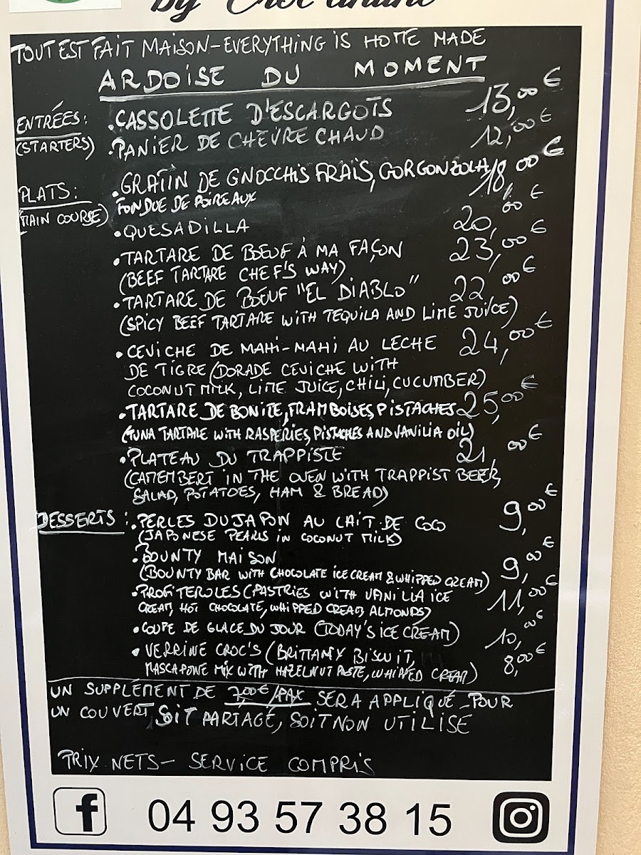 Les Croc's Photo Menu 1