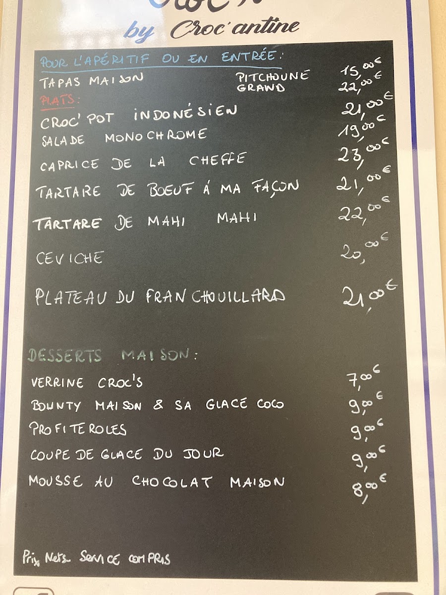 Les Croc's Photo Menu 5