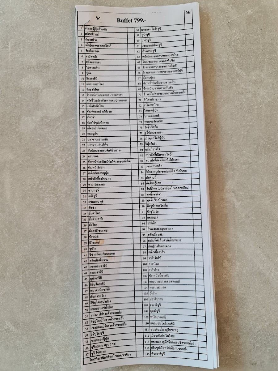PAPPER International Buffet Photo Menu 8