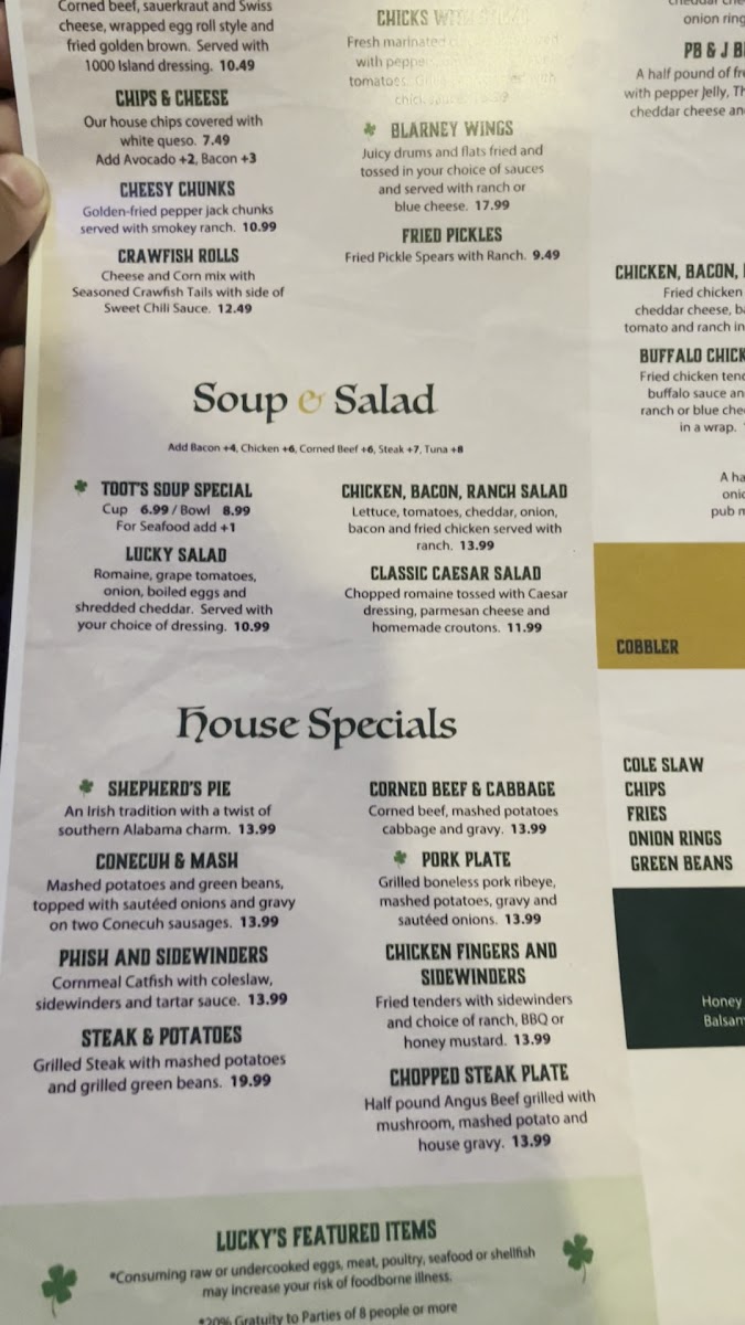 Lucky Irish Pub and Grill Photo Menu 3