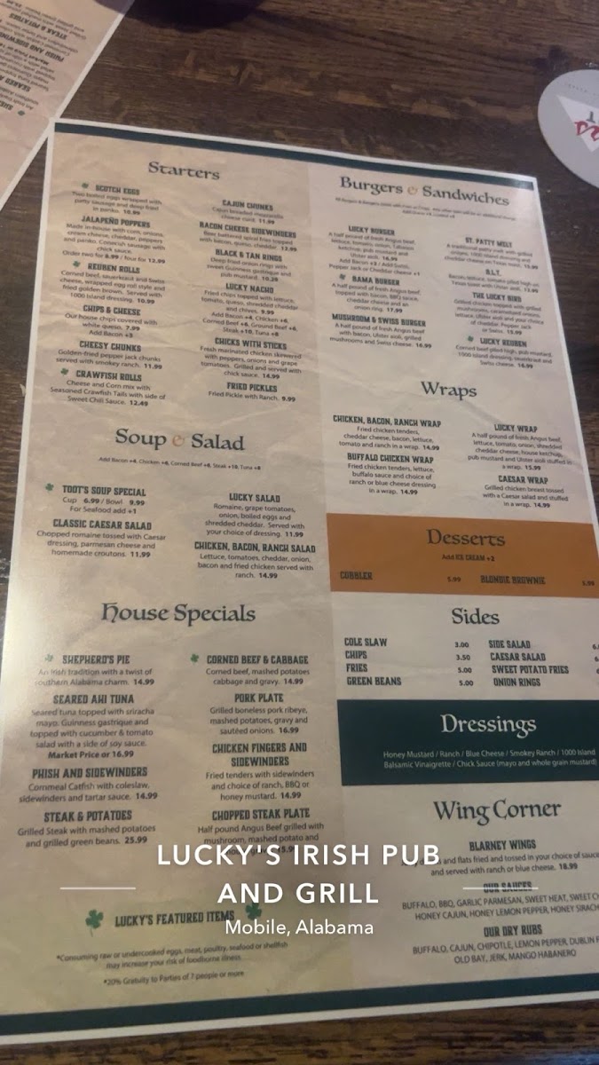 Lucky Irish Pub and Grill Photo Menu 5