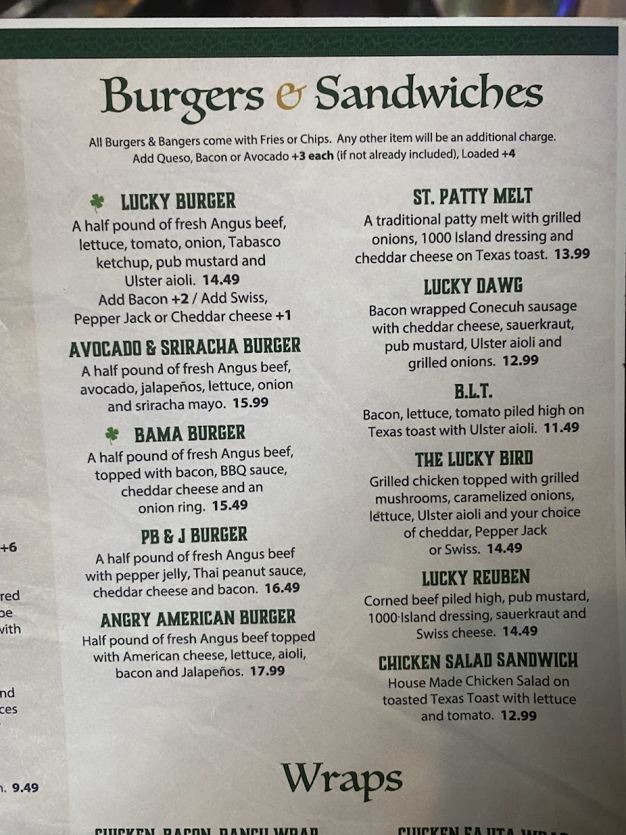 Lucky Irish Pub and Grill Photo Menu 6