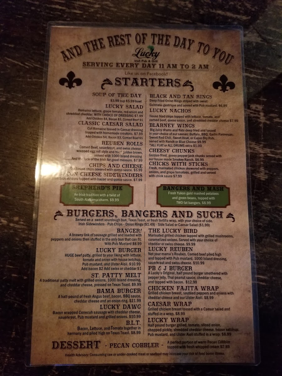 Lucky Irish Pub and Grill Photo Menu 7