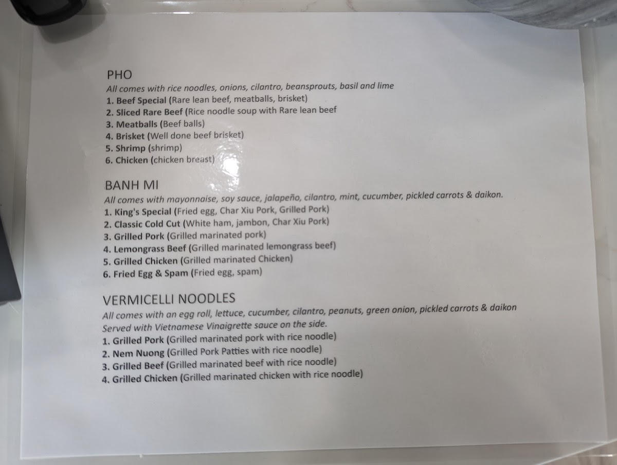 King Baguette Photo Menu 7
