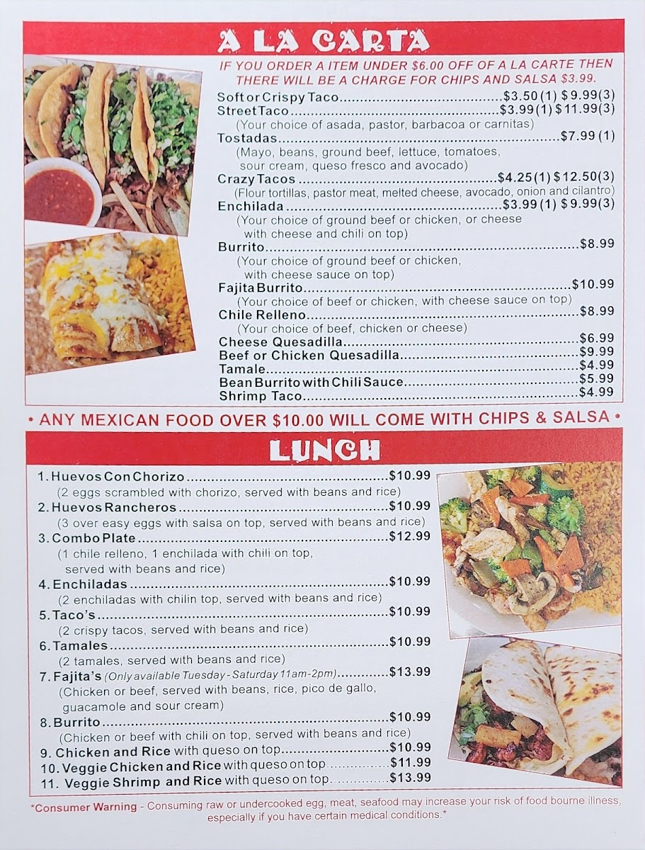 SU-SHILITO MEXICAN RESTAURANT Photo Menu 1