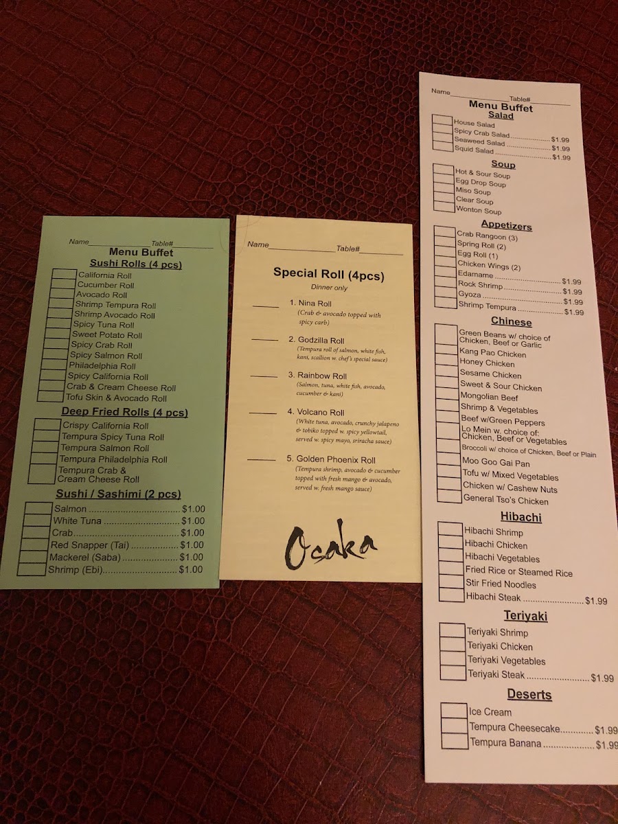 Osaka Sushi & Hibachi Photo Menu 9