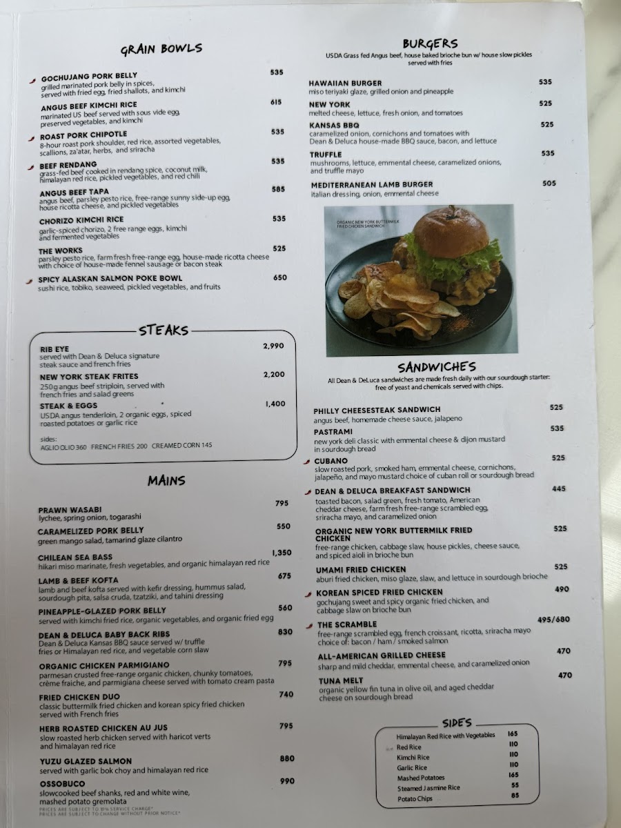 Dean & Deluca Photo Menu 9