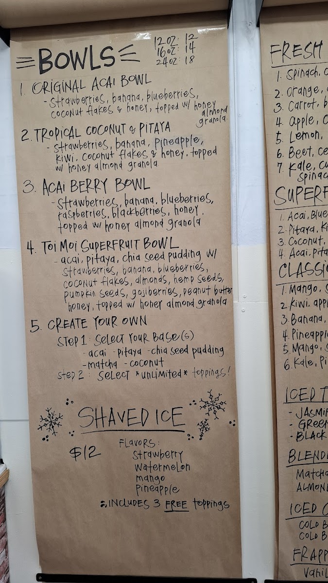 Toi Moi Italian Ice & Juice Shop Photo Menu 1