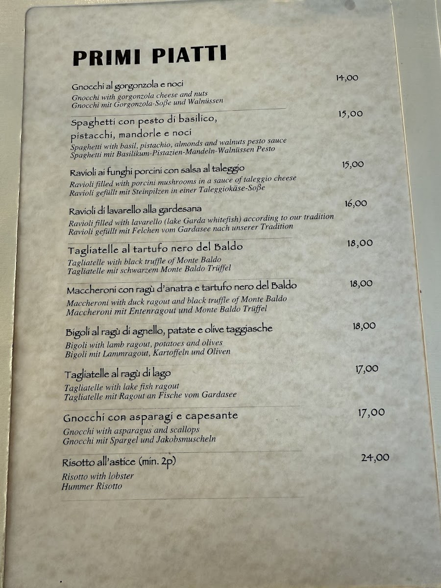 Ristorante Paradiso Perduto Photo Menu 1