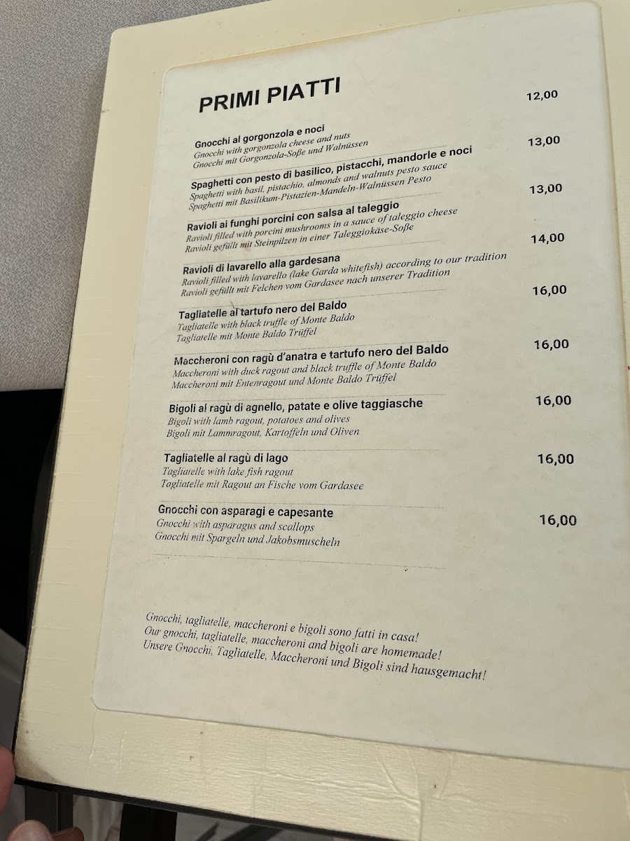 Ristorante Paradiso Perduto Photo Menu 2