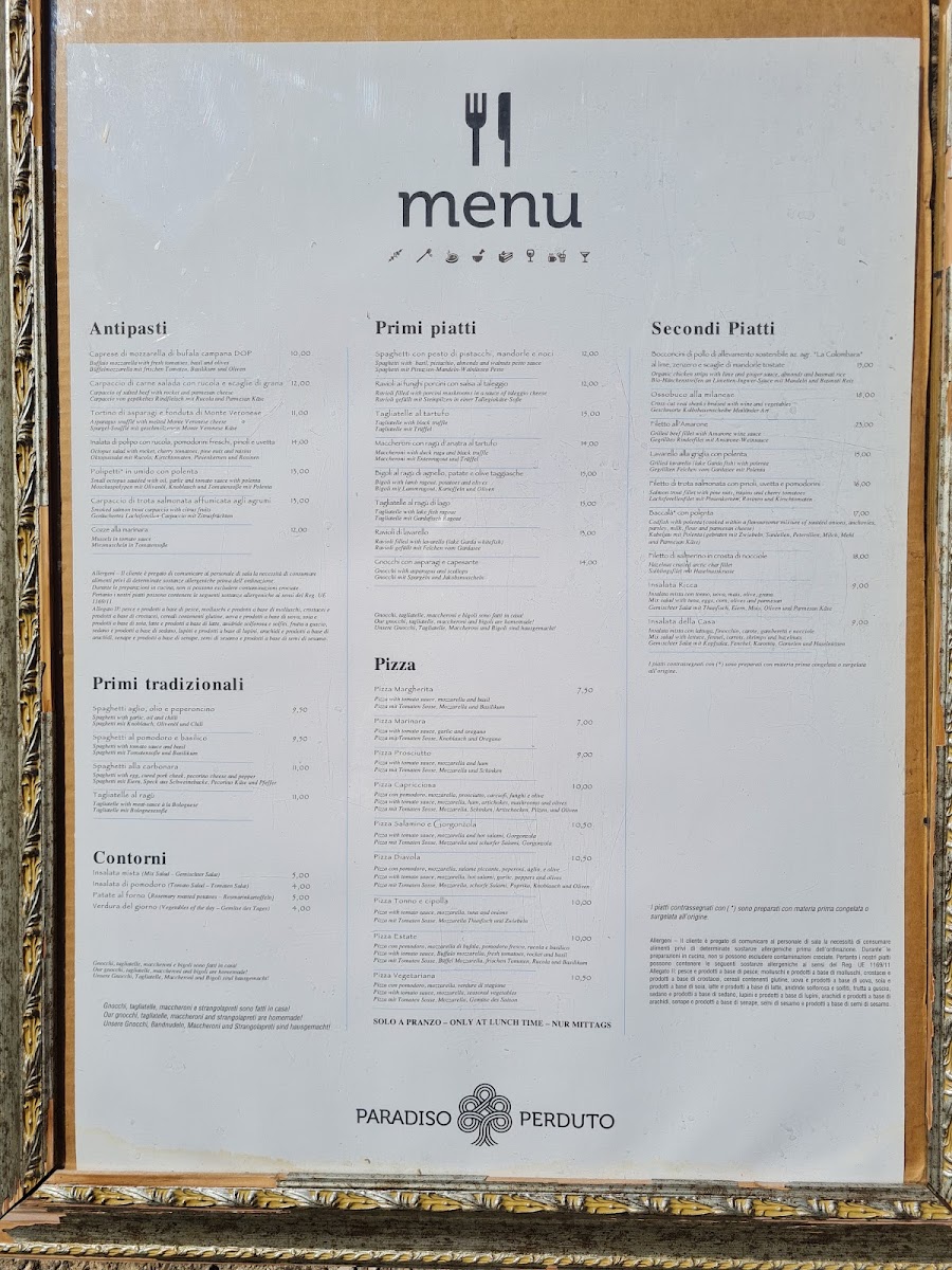 Ristorante Paradiso Perduto Photo Menu 3