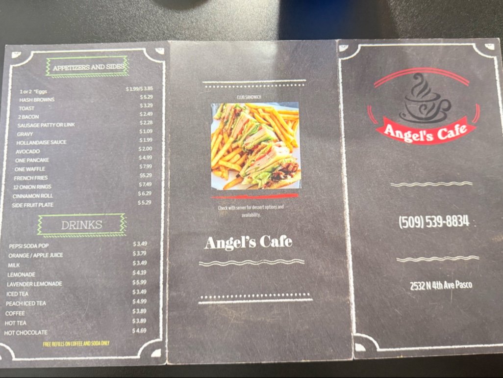 Angel's Cafe Photo Menu 2