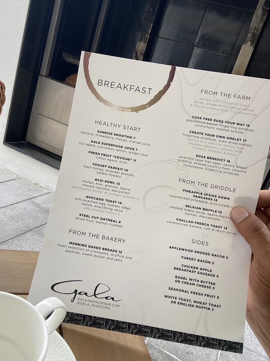 Gala Restaurant & Muse Bar Photo Menu 1