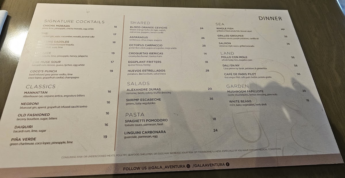 Gala Restaurant & Muse Bar Photo Menu 4