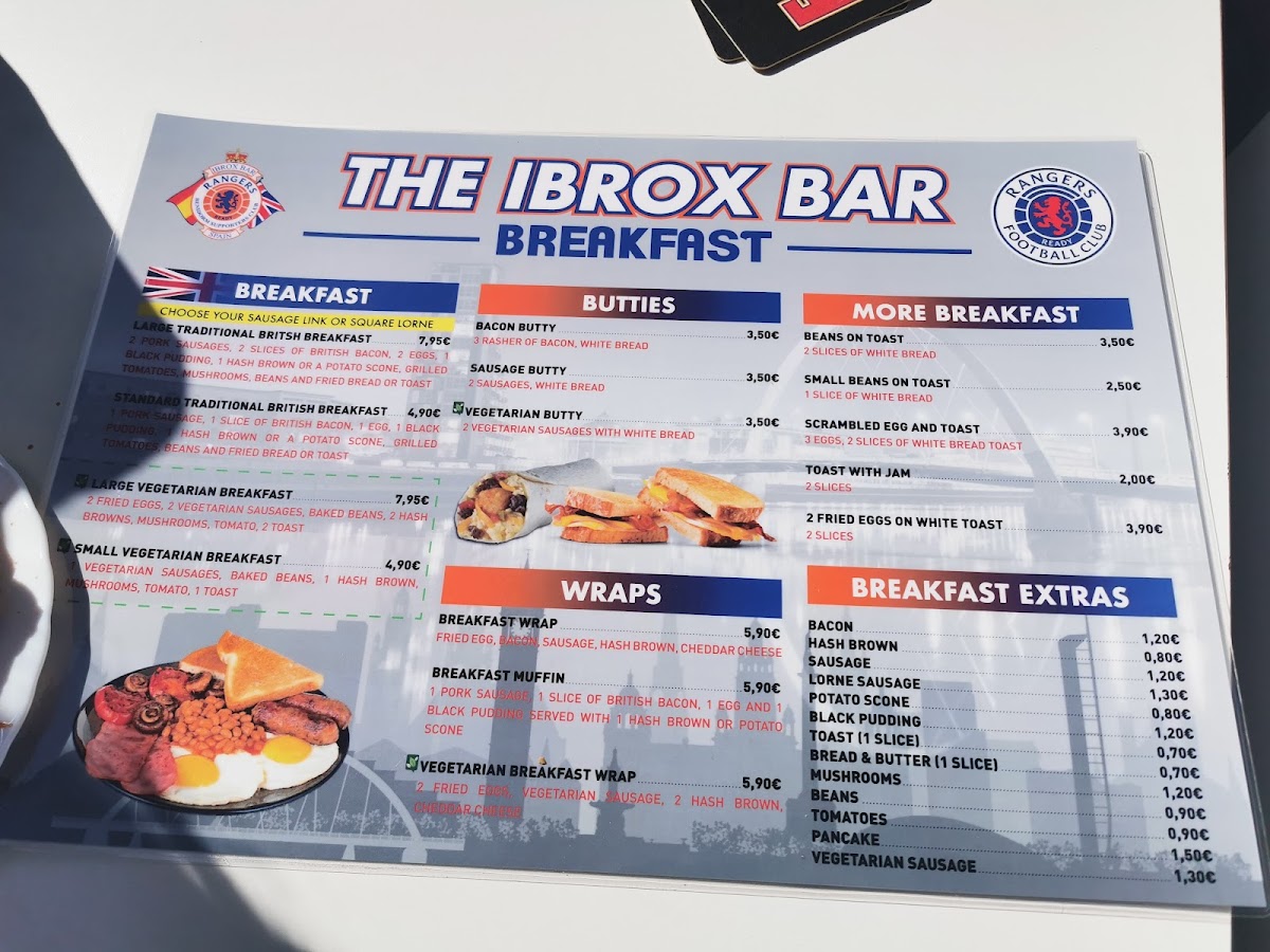 The Ibrox Bar Photo Menu 3