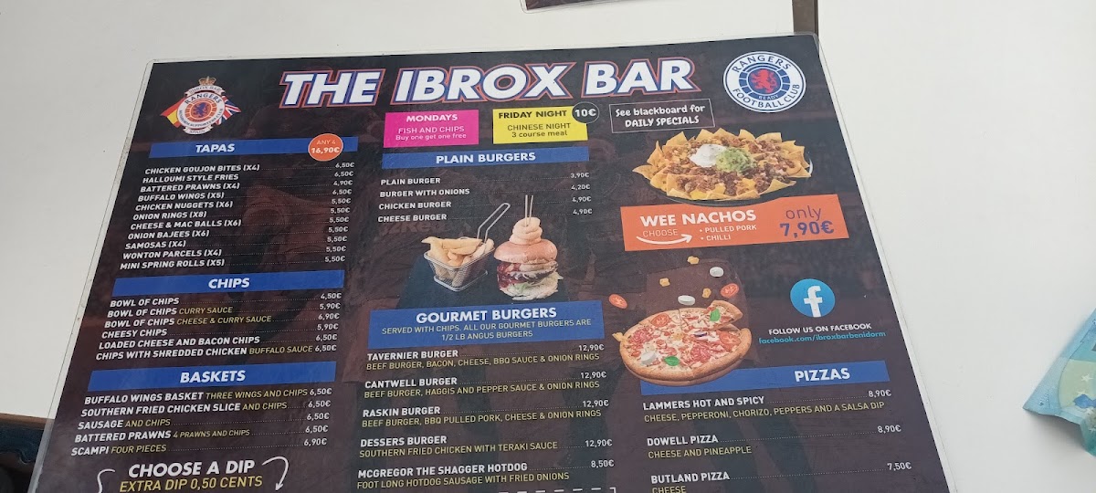 The Ibrox Bar Photo Menu 9
