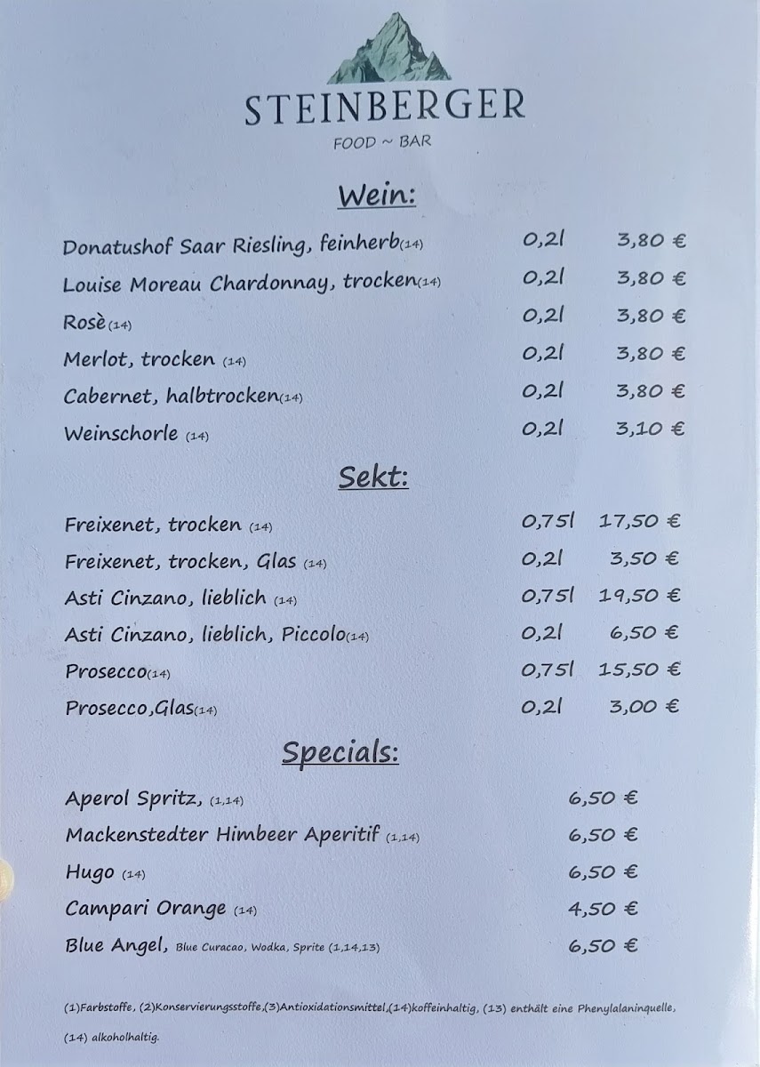 Steinberger food bar Photo Menu 10