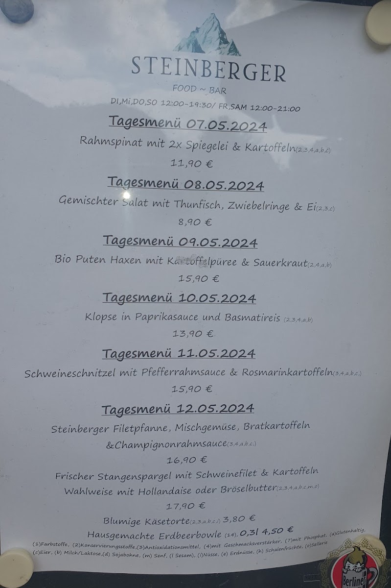 Steinberger food bar Photo Menu 5