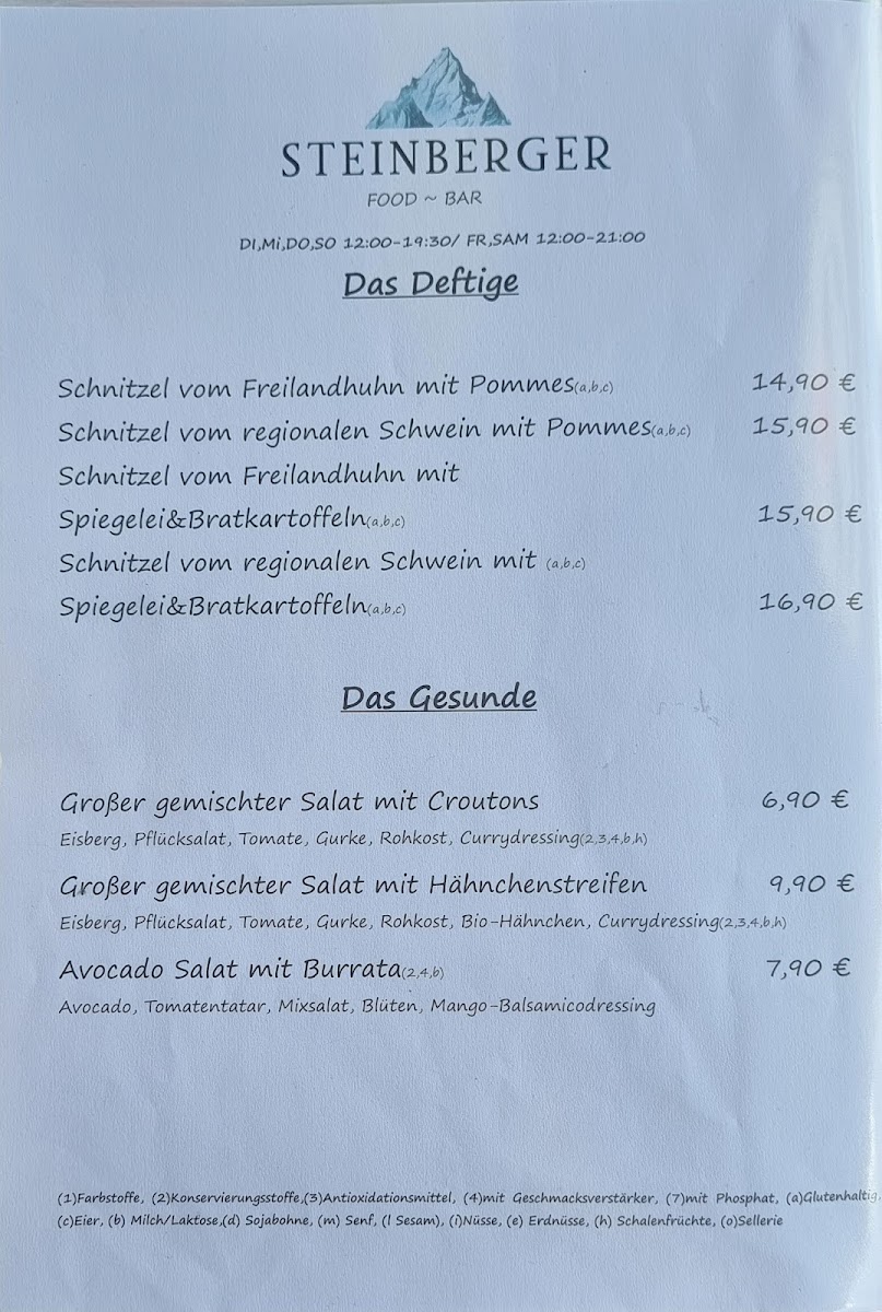 Steinberger food bar Photo Menu 7