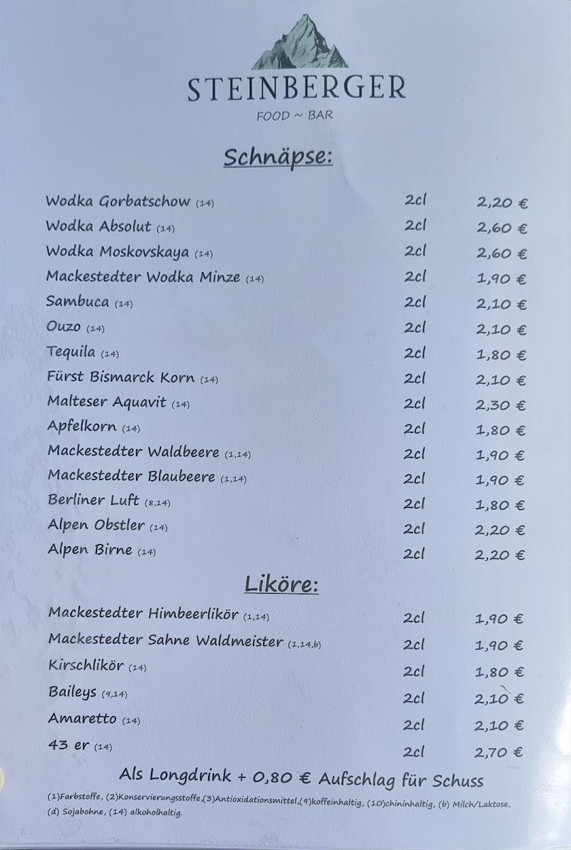 Steinberger food bar Photo Menu 8