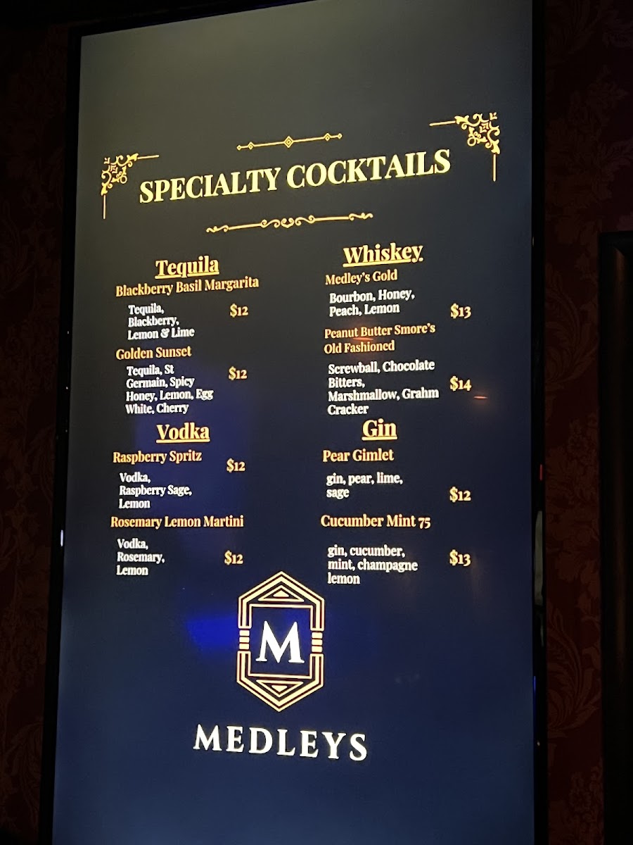 Medley's Lounge Photo Menu 1