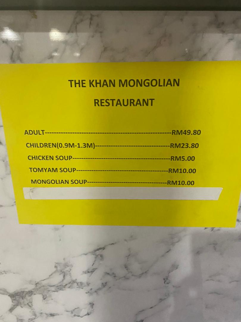 The Khan Mongolian Restaurant Halal Buffet BBQ Steamboat Photo Menu 3