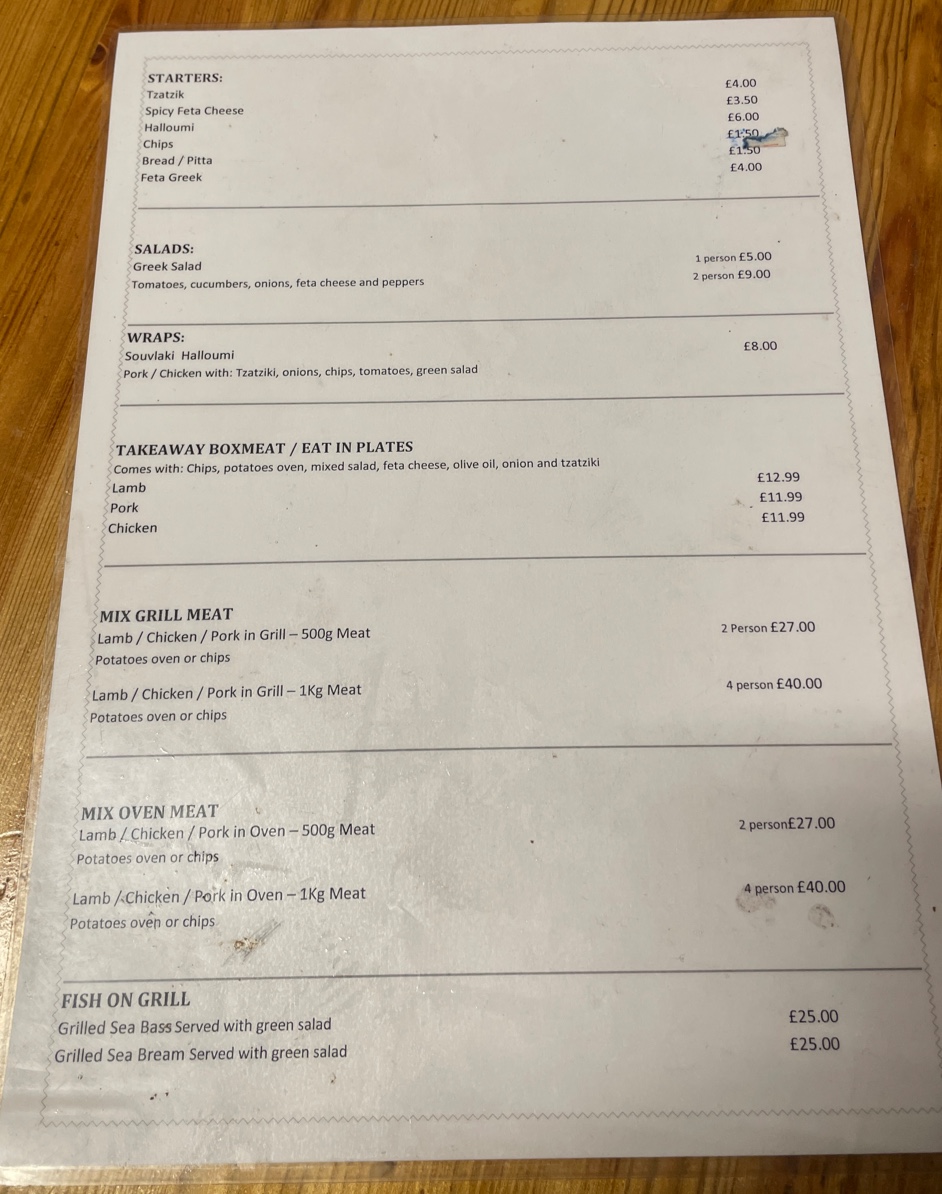 Acropolis Grill Photo Menu 2