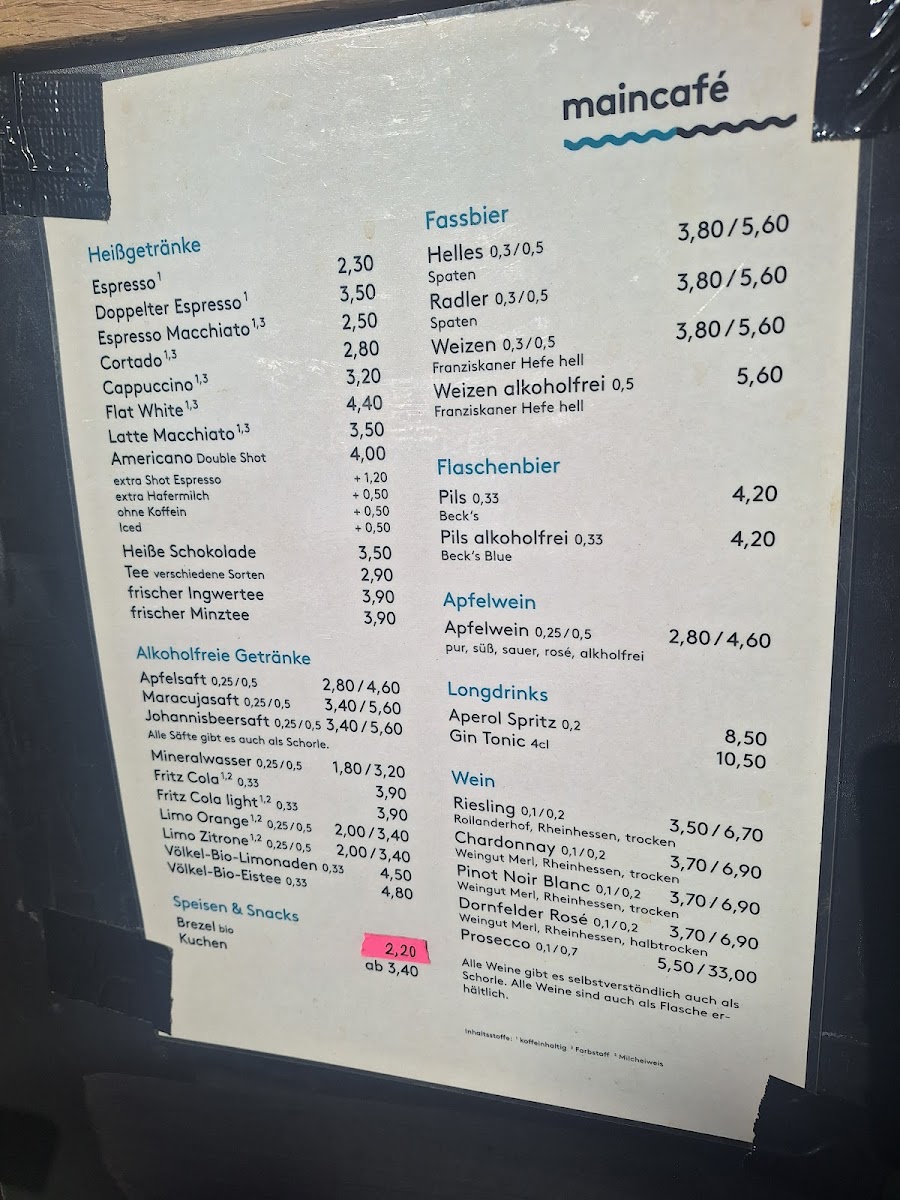 Maincafé Photo Menu 1