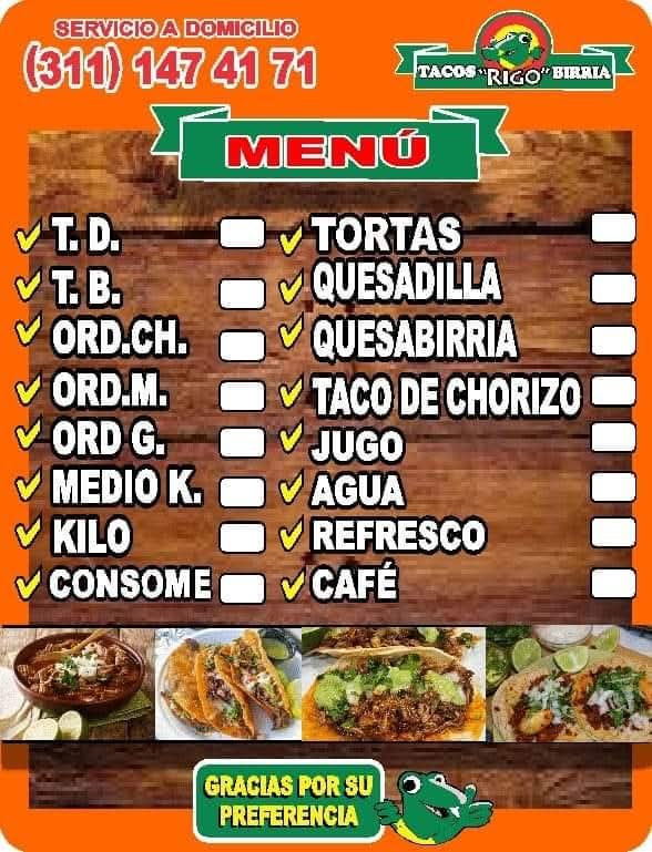 Tacos de Birria Rigo Photo Menu 1
