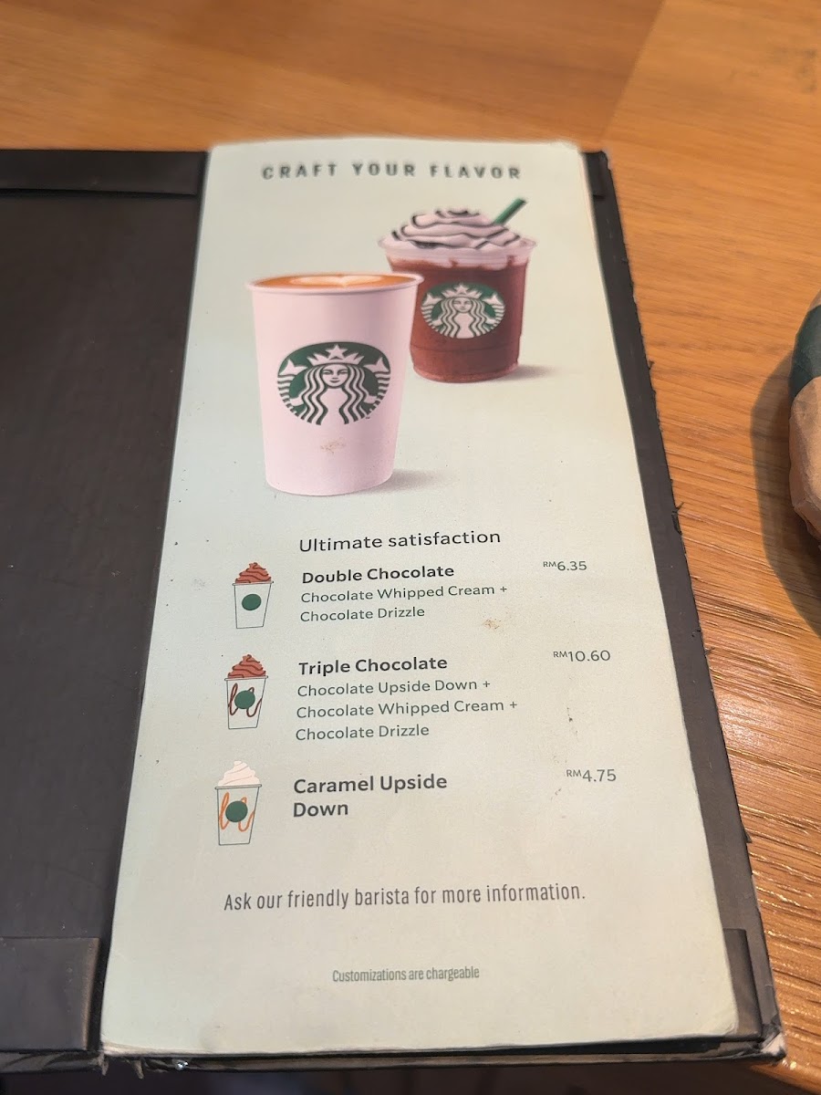 Starbucks KLIA2 Landside Photo Menu 2