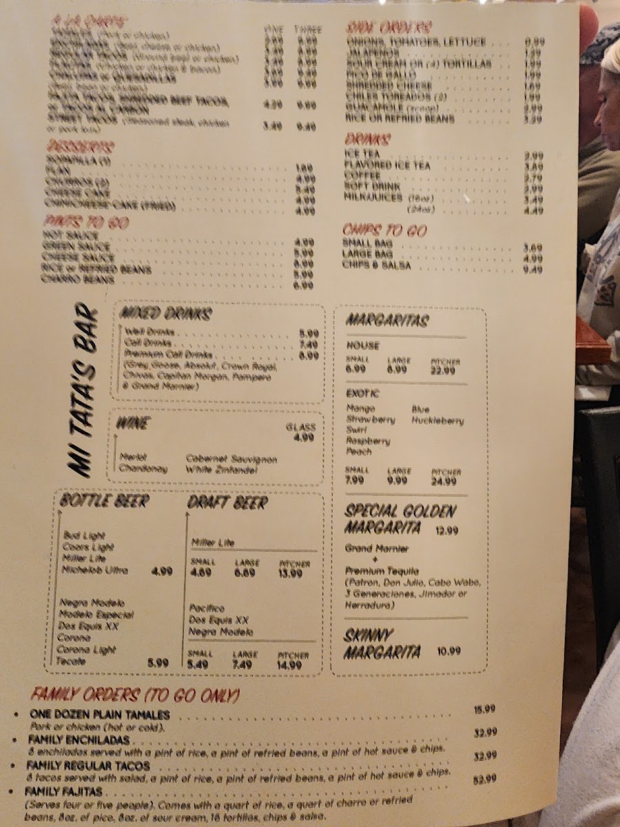 Mi Tata Mexican Restaurant Photo Menu 9