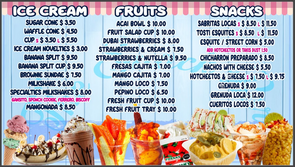 The Snack Bar Ice Cream Shop LLC Photo Menu 1