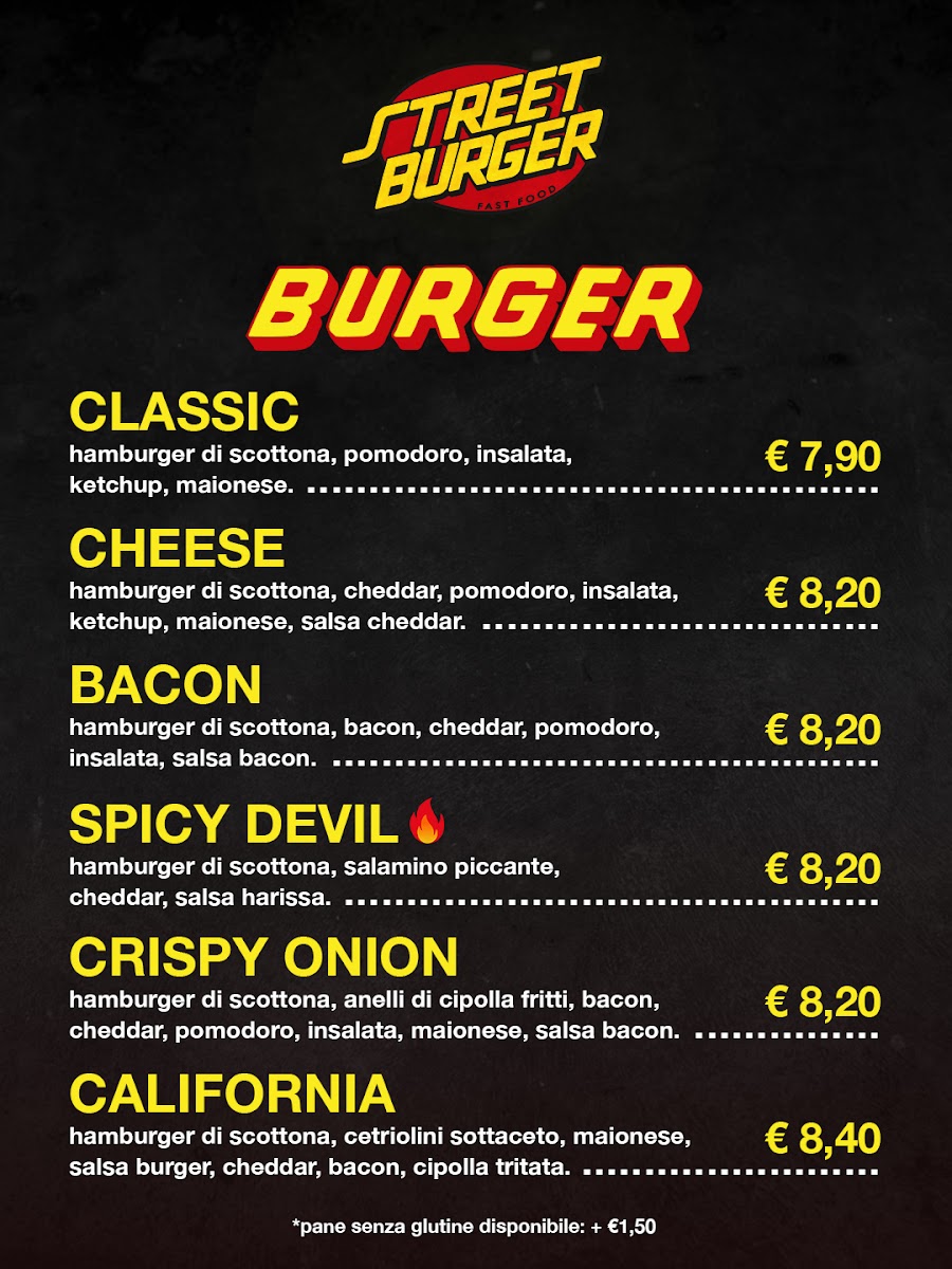 Street Burger fast food Photo Menu 1