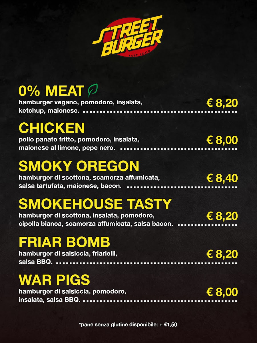 Street Burger fast food Photo Menu 2