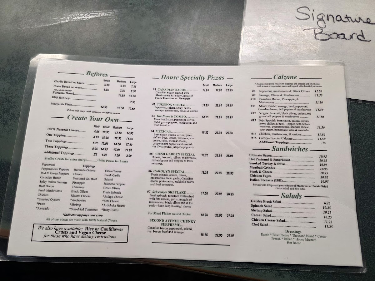Second Avenue Pizza Photo Menu 2