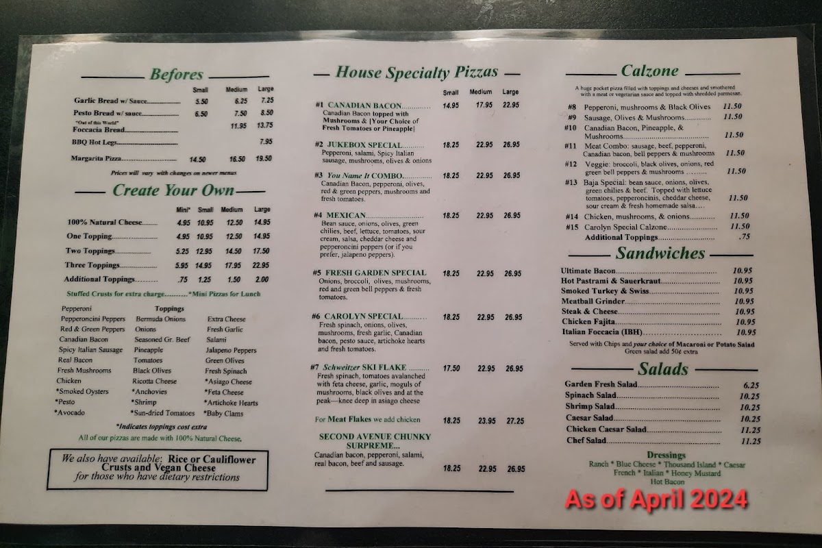 Second Avenue Pizza Photo Menu 5