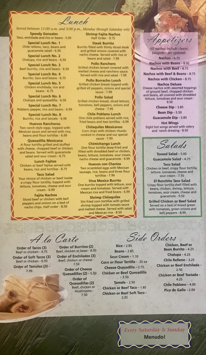 Lomitas Mexican Restaurant Photo Menu 2