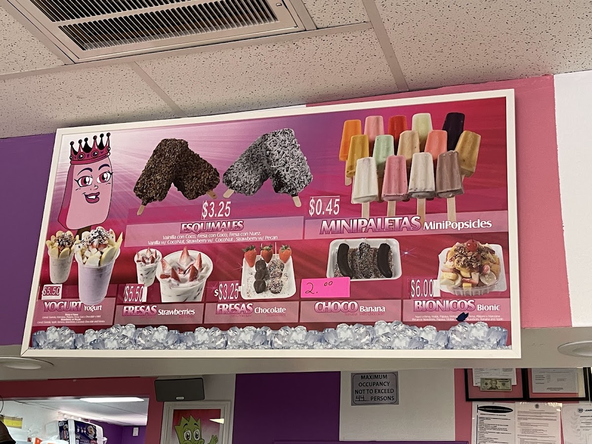 La Real Michoacana Paleteria Photo Menu 1