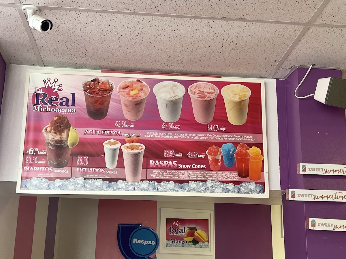 La Real Michoacana Paleteria Photo Menu 5