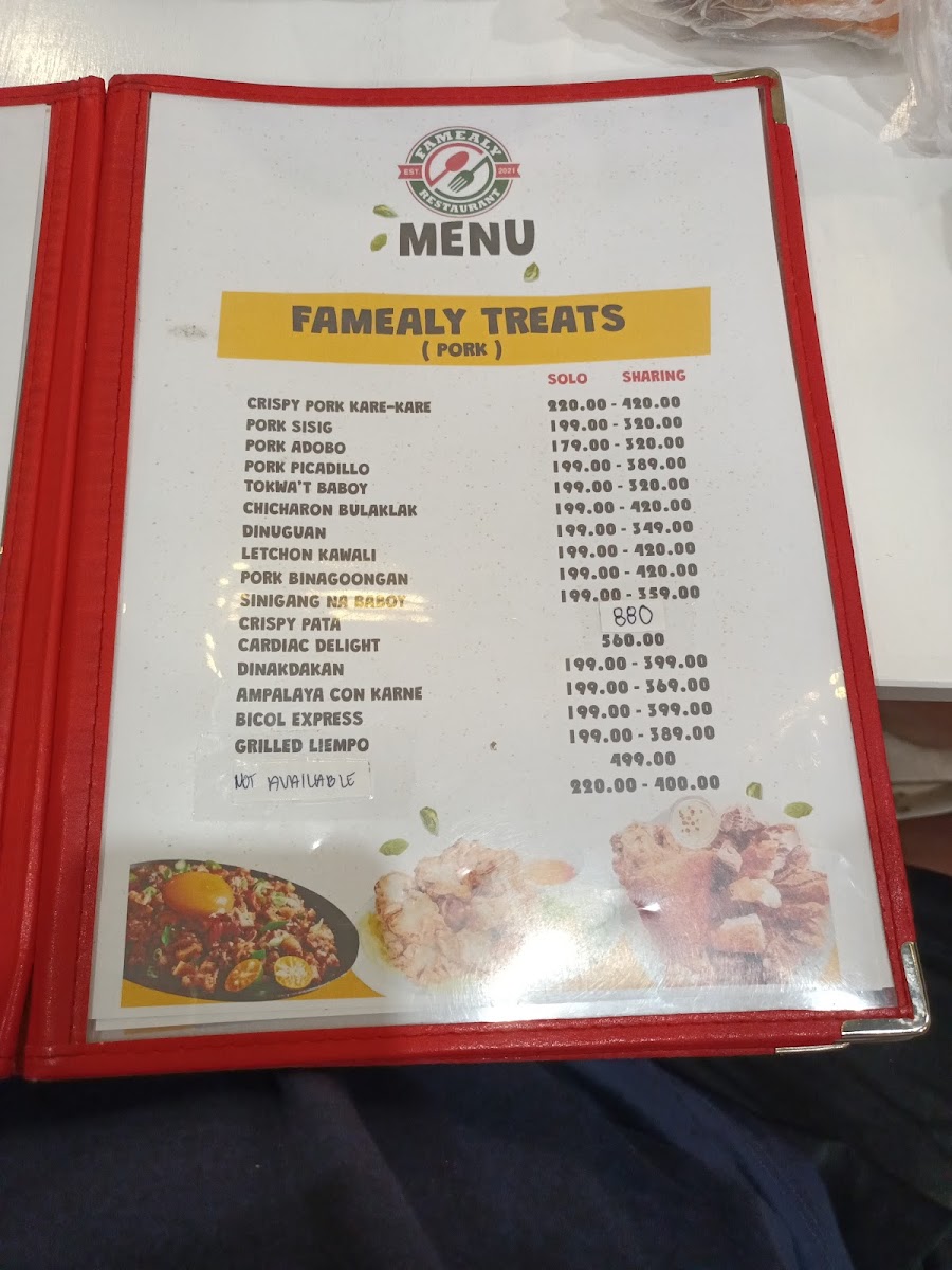 FAMEALY RESTAURANT Photo Menu 2